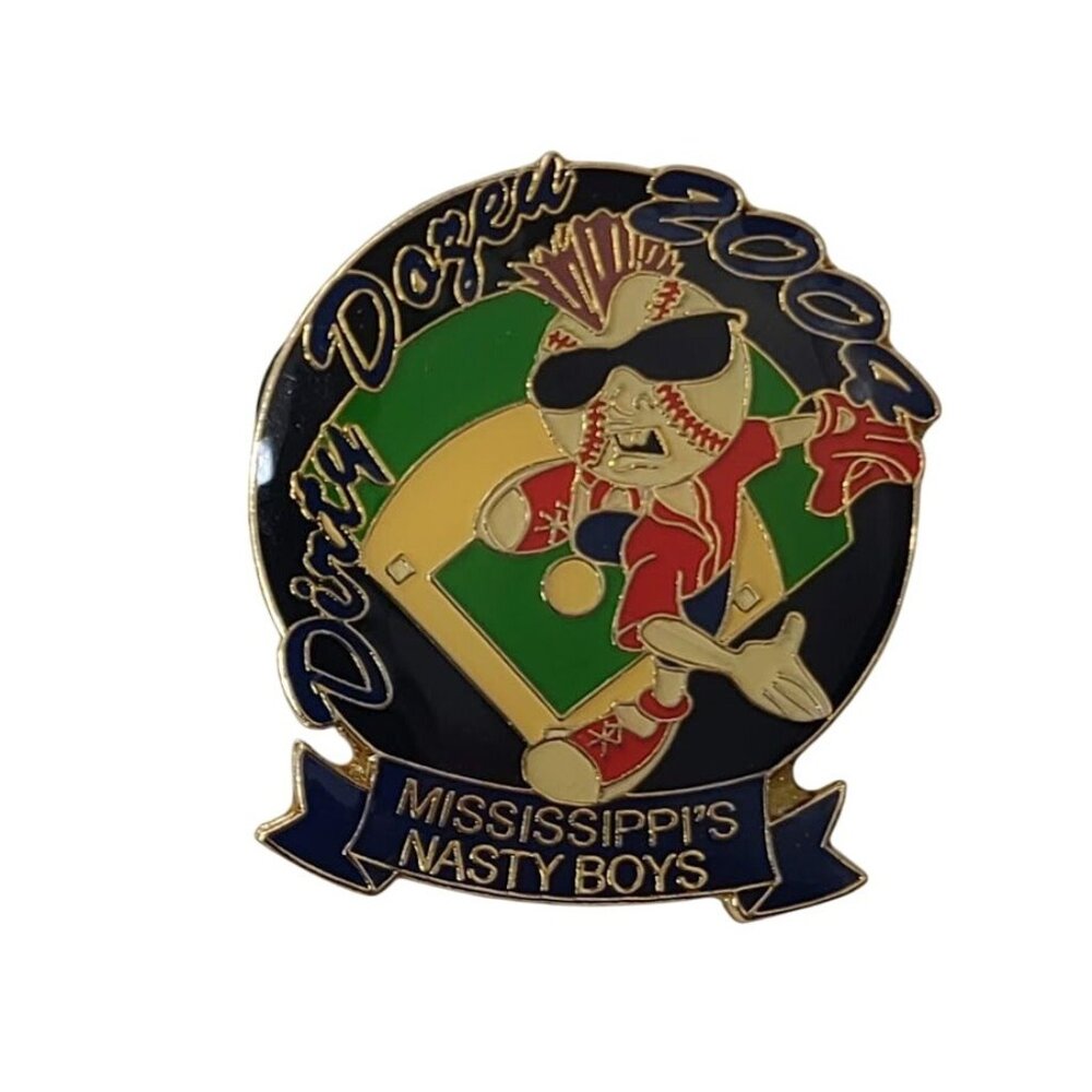 Vintage 2004 Dirty Dozen Baseball Team Trading Pin Mississippi's Nasty Boys